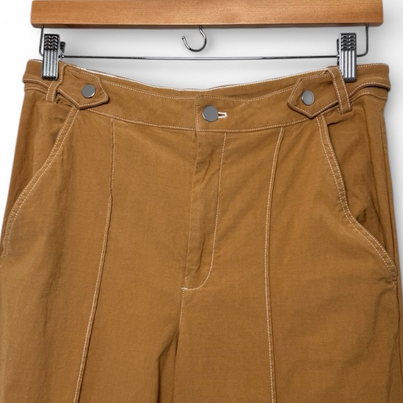 Anthropologie Maeve Wide Leg Pants High Rise Camel Brown US 10 - Picture 4 of 14